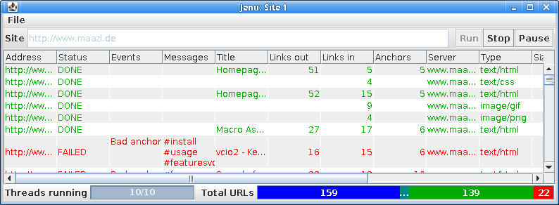 Jenu main window